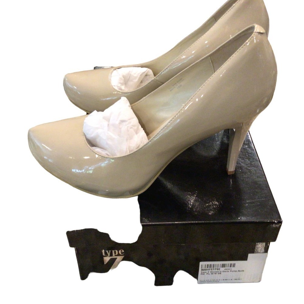 NWB Type Z Darla Nude Patened  Heels size 10W‎